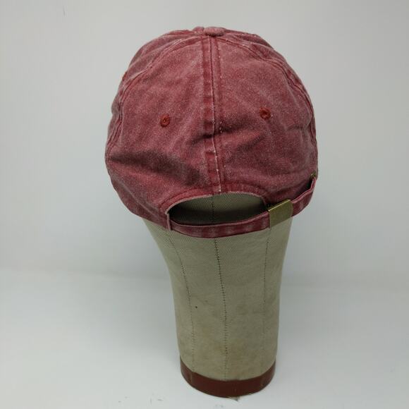 Wine Note? Women's Slideback Hat Red Embroidered Text One Size Cotton - Picture 7 of 11
